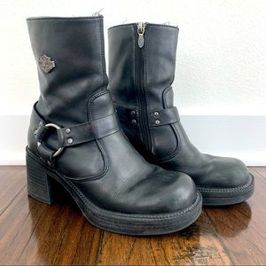 Harley Davidson 90s Platform Leather Boots